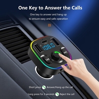 Émetteur FM portable G47 BT 5.0 pour voiture, double port USB/USB-C, triple ports de charge, lecteur MP3, lecteur de carte TF, lecteur de disque U, chargeur de voiture sans fil, autoradio