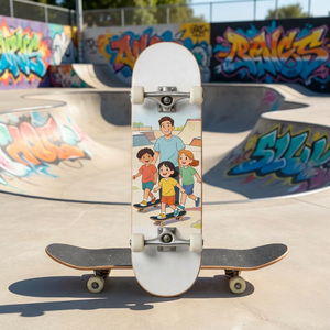 Tabla <span class=keywords><strong>de</strong></span> Skate Personalizada <span class=keywords><strong>de</strong></span> Madera <span class=keywords><strong>de</strong></span> Arce, Impresión UV, MOQ 1, Tabla Exclusiva Personalizada, Lleva Felicidad y Alegría a tu <span class=keywords><strong>Paseo</strong></span> - Product Image 2