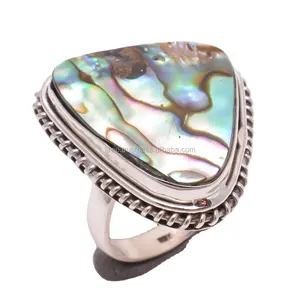 Anéis de concha abalona natural da austrália, joias finas atacadas, anéis de prata esterlina 925, diretamente fornecedores de joias artesanais