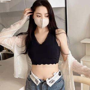 Skin friendly si adatta perfettamente senza anello in acciaio <span class=keywords><strong>reggiseno</strong></span> coppa fissa Sujetador sin costuras tracolla larga elastica <span class=keywords><strong>reggiseno</strong></span> senza cuciture in seta di ghiaccio - Product Image 3