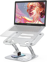 Soporte Universal Ergonómico de Aluminio para Portátil, Plegable, Portátil, para Escritorio, Compatible con Portátiles de 15.6 Pulgadas y Teléfonos