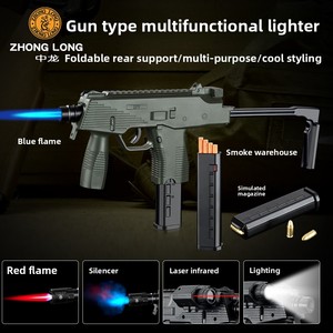 Accendino a Gas a Forma di Pistola, Costruzione in Metallo e Plastica, Stile Americano, Caratteristiche di Sicurezza, Multifunzione per Sigari, Barbecue, Torcia - Product Image 5