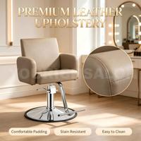 Chaise de coiffeur hydraulique inclinable et réglable en hauteur, pivotante à 360° avec support pour sèche-cheveux pour salon de beauté