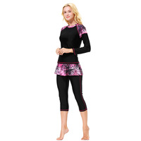 En stock – Nouvel ensemble de maillot de bain 3 pièces en mousseline, séchage rapide, burkini musulman, tenue de plage islamique