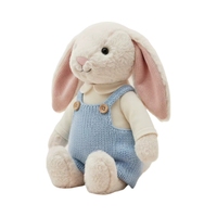 Peluche Lapin Personnalisé Édition Limitée Noël Royaume-Uni, Super Doux, Rembourré Coton PP, Mignon, Confortable, Thème Ski, Lavable, Anti-Stress