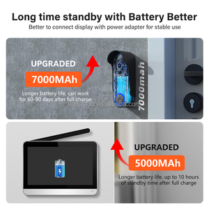 Sonnette de porte sans fil avec caméra 1080P, Wifi, écran tactile de 7 pouces, longue durée de veille, vision nocturne et détection de mouvement - Product Image 3