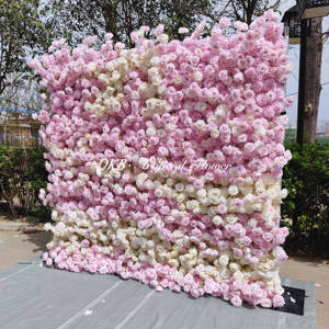Thiết Kế Mới Nhân Tạo Hoa Tường Backdrop 8ft X 8ft Chất Lượng Cao Hoa Lụa Tường Màu Hồng Đám Cưới Nền Trang Trí - Product Image 3
