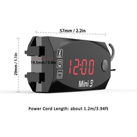 Delviz — tension panneau numérique LED, 12V DC, pour moto, compteur de tension, horloge électronique, thermomètre