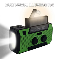Radio Solar de Manivela con Altavoz Integrado, Alarma SOS, Linterna, Banco de Energía de 5000 mAh, Equipo de Supervivencia Portátil, Herramienta de Emergencia