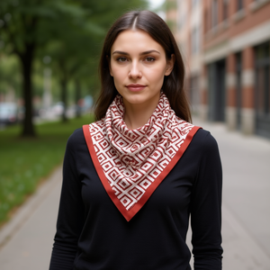 Bufanda triangular Angelina de 135x60cm con patrón geométrico, accesorio de moda para hombres y mujeres - Product Image 2