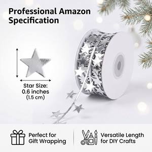 CHANG YUAN Pita Natal Emas dan Perak 1.2cm/10Yard, Pita Tekan Berenda, Laris Manis, Dekorasi Pohon Natal, Aksesoris Kotak Hadiah - Product Image 3