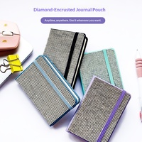 Mini carnet en tissu orné de diamants et bloc-notes portable étanche – Option cadeau avec impression de logo personnalisé