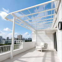 Kit de parasol en aluminium sur mesure, installation facile, toit en polycarbonate anti-corrosion, résistant au vent et à l'eau, pour jardins