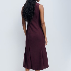 Vestido Midi Fruncido para Mujer, Top Ventas, Vestido de Verano con Cuello Fruncido Elástico, Vestido Casual Holgado para la Playa - Product Image 2