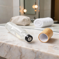 Vente en gros de flacons à bille en verre avec bouchon en bois et bambou de 3 ml, 5 ml, 10 ml, pour l'aromathérapie, les voyages, les bricolages
