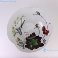 RZTH11 Jingdezhen Kiln keramik Dekorasi Rumah, Pot bunga Vat Lotus bentuk khusus dengan air dangkal