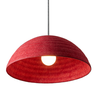 Lampe suspendue LED en feutre PET en forme de dôme rouge, avec fonction acoustique, lumière blanc chaud, CRI 90, taille moyenne, pour la maison, le bureau, l'hôtel, style européen