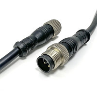 Kabel Daya Terintegrasi M12 L Code 4+PE DC dengan Kawat Kontrol Daya Multi-sirkuit PE Ground untuk Pengaturan Terpusat Multi-perangkat
