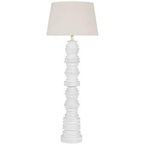 Floor Lamp White Ceramic Stack Design 400mm Wide 1550mm High Led <b>Light</b> Home Decor - Product Image 1
