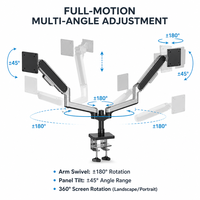 Station de travail à double écran pour bureau, un support, deux bras côte à côte, 2 à 18 kg, 17 à 49 pouces, hauteur 150 à 500 mm, bras de moniteur