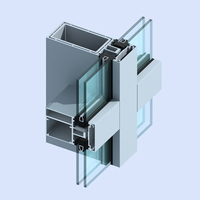Mur-rideau en verre pour hôtels et hôpitaux commerciaux, design moderne simple et double, réfléchissant, cadre apparent pour la décoration intérieure des villas