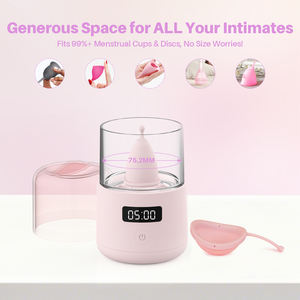 Esterilizador de vapor portátil al por mayor de fábrica, limpiador de tazas de higiene femenina, vaporizador eléctrico reutilizable de silicona para el período, Diseño Seguro - Product Image 6