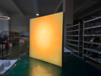 Décoration murale artistique LED avec télécommande à gradation par bouton, effet lever de soleil et coucher de soleil, luminosité réglable, cadre lumineux en acrylique rétroéclairé