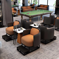 Canapé de salon moderne en métal pour club de billard, mobilier commercial pour spectateurs de jeux de billard, revêtement en cuir PU ergonomique