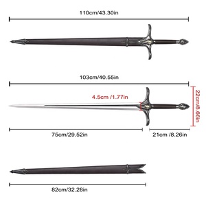 Réplique de l'épée de Galadriel de 110 cm, 1,4 kg, en alliage de zinc, finition mate, lame non affûtée, pour cosplay LOTR - Product Image 2