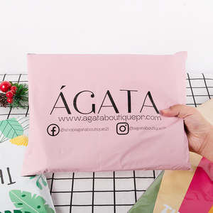 Bolsa de Embalaje de Poliéster Rosa Personalizada con Logotipo de Fábrica 10*13, Bolsa de Envío de Plástico para Ropa - Product Image 1