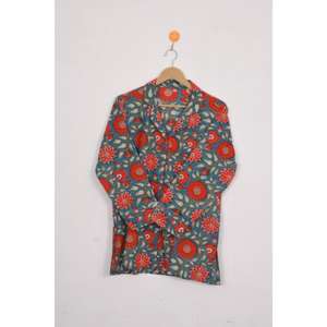 Ensemble de pyjama en coton uni pour femmes, vêtements de nuit à boutons, doux et respirant, vêtements de nuit à manches longues, ensemble de détente été automne fait à la main - Product Image 6