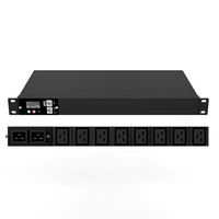 PDU IP double entrée ATS PDU 250V 16A C19 verrouillage multi-prises commutation 8ms accès distant DHCP API de développement d'état UPS