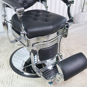 Sillón de Barbería Reclinable de Cuero Plateado de Lujo para Salón de Belleza y Gimnasio, Silla de Estilismo Resistente para Venta al por Mayor - Product Image 2
