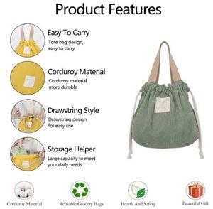 Échantillon Gratuit : Sacs Cosmétiques à Cordon, Sac Fourre-Tout Style Japonais, Trousse de Maquillage Mignonne en Velours Côtelé, Sac de Rangement Portable pour Voyage - Product Image 3