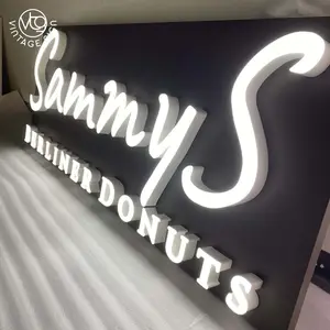 Supplies Name Board Led Lighting Wall Mounted Light Box Shop Front Signs Outdoor Commercial Sign