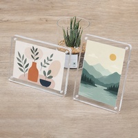 Cadre photo magnétique en acrylique transparent, support de bureau, support d'affichage à aimant puissant pour photos, cartes postales, cadre de table personnalisé