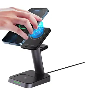 top quality 1 for apple 15W Portable 3 in 1 wireless charger stand Inalambricos magnet charger For iPhone 14 13 pro max