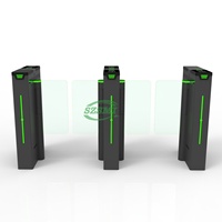 Puerta de Control de Acceso Negra, Puerta de Velocidad Automática Bidireccional de Acero Inoxidable 304 para Oficina/Gimnasio