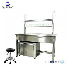 Banc de laboratoire médical en acier inoxydable 304 avec armoire mobile pour les laboratoires de tests <span class=keywords><strong>CDC</strong></span> Grassroots, salle blanche GMP SEFA8M, laboratoire Baitu. - Product Image 1