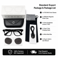 Lunettes intelligentes CY03 Max 8MP AI avec boîtier de charge, enregistrement vidéo POV 1080P, assistant vocal IA, lunettes intelligentes IA pour les voyages