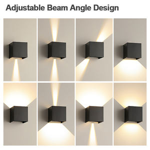 Applique murale LED moderne carrée à angle réglable 6W 10W, éclairage mural bidirectionnel IP65 pour extérieur, jardin, intérieur, hôtel, couloir, porche - Product Image 3