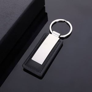 Wholesale PU Leather Keychain Promotion Keyring Metal Plain Metal Ring with LOGO - Product Image 6