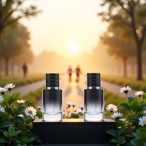 Flacons de parfum de luxe personnalisés en verre 100ml 50ml cylindriques vides rechargeables avec pulvérisateur à pompe et capuchon magnétique transparent - Product Image 4