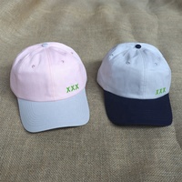 Penjualan Grosir Langsung Topi Dad 6 Panel Unisex Dua Warna Katun Bernapas Kasual Olahraga Tanpa Struktur dengan Logo Bordir Kustom