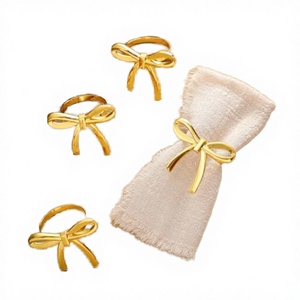 Anneaux de serviette modernes en alliage de zinc, supports de serviettes en métal pour hôtels, mariages, décorations de fête, écologiques, durables, en stock. - Product Image 2