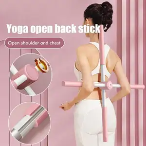 Bastão ajustável de yoga, bastão de construção corporal, barra de correção transversal, ombro aberto, corretor de postura