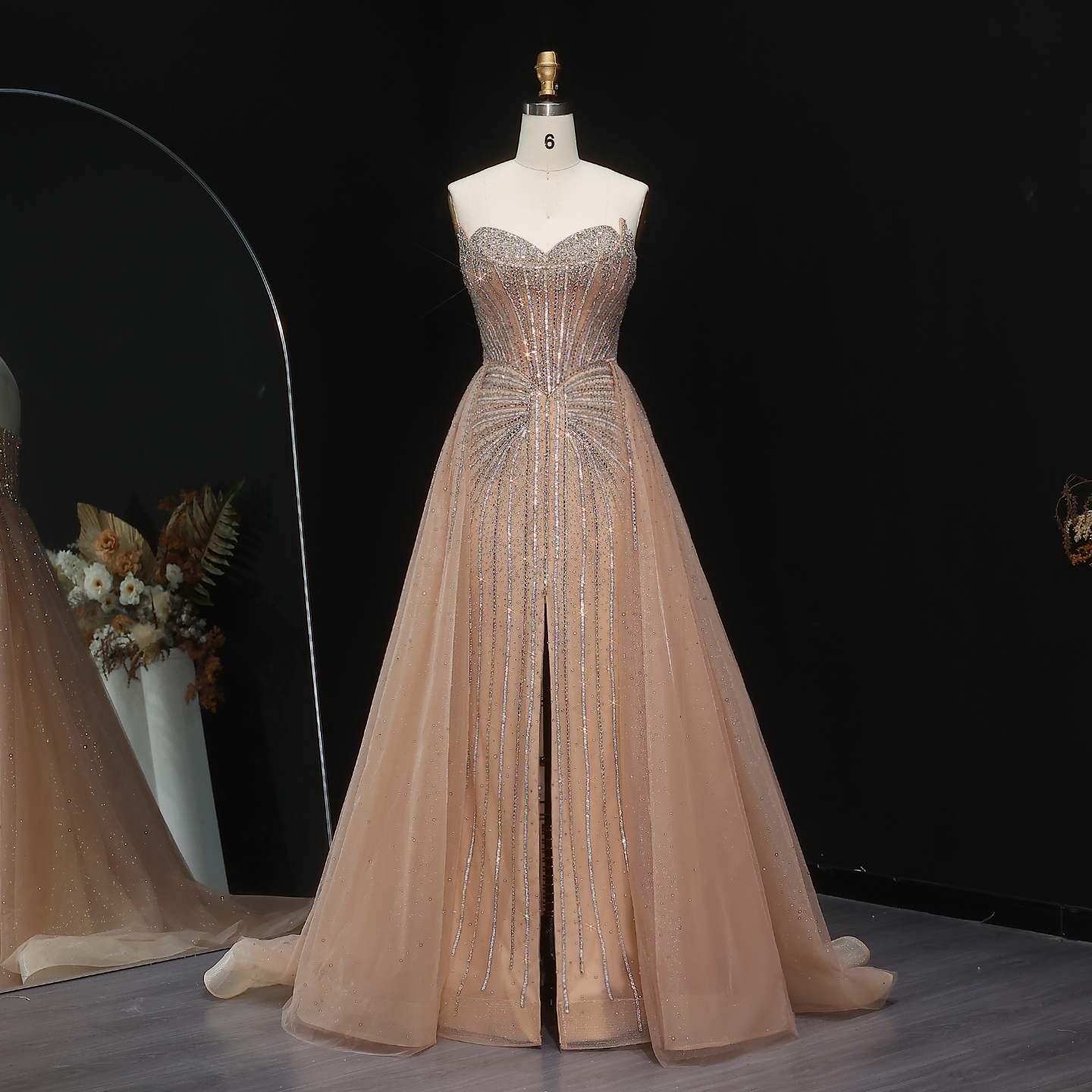 Low Price Champagne Wedding Gown Hand-Sewn Sequin Beading | Alibaba.com