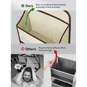 Organisateur à suspendre derrière la porte, 15 poches, beige, type crochet, rangement pour articles de bébé et articles ménagers, à fixer derrière les portes ou sur les murs - Product Image 6