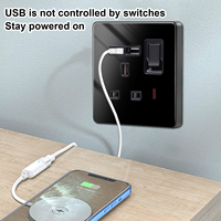 Bingoelec Double interrupteur universel Prise murale USB Typ-C Prise électrique avec indicateur