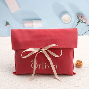 Custom Printed Logo Jewelry Packaging Faux Suede Bags Velvet Envelope Book Wallet Dust Pouch Microfiber Jewelry Gift Bag - Product Image 1